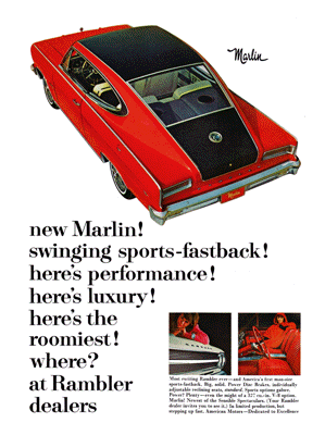 1965 AMC Marlin Ad "Swinging Sports Fastback"