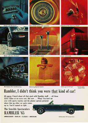 1965 AMC Ad "Rambler, I didn't think you were that kind of car!"