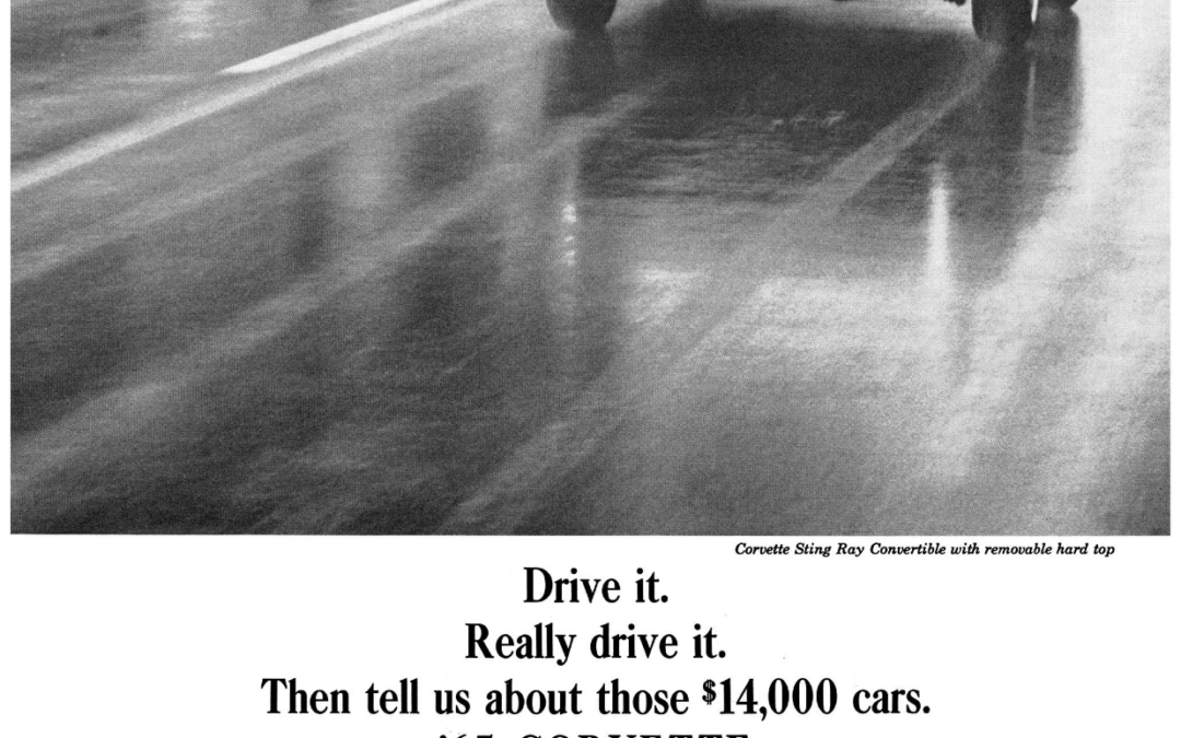 1965 Chevrolet Ad, Corvette Sting Ray Roadster w/removable hardtop “Drive it, really drive it”