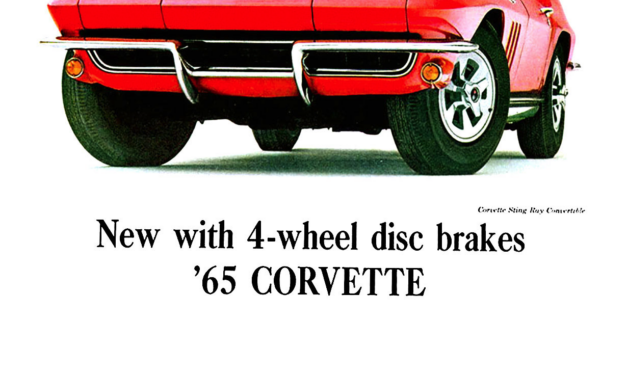 1965 Chevrolet Ad, Corvette Sting Ray Roadster “New with 4-wheel disc brakes”