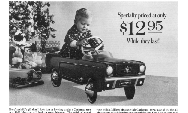 1965 Ford Ad Mustang Childs Pedal Car “Now-Just in time for christmas”