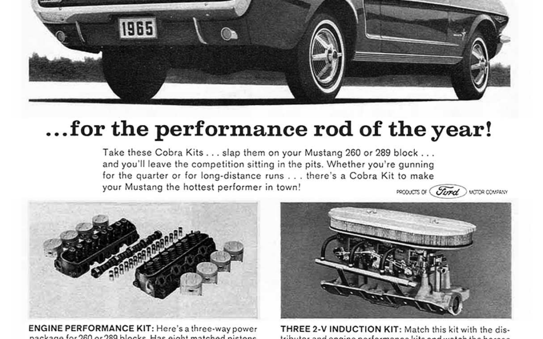 1965 Ford Ad Mustang GT “Mix a Mustang with a Cobra . . . “
