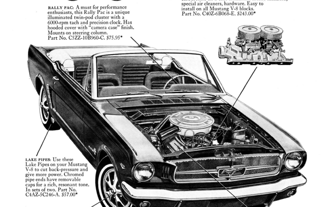 1965 Ford Ad Mustang Performance Kit ” Dress your Mustang from top to bottom . . .”