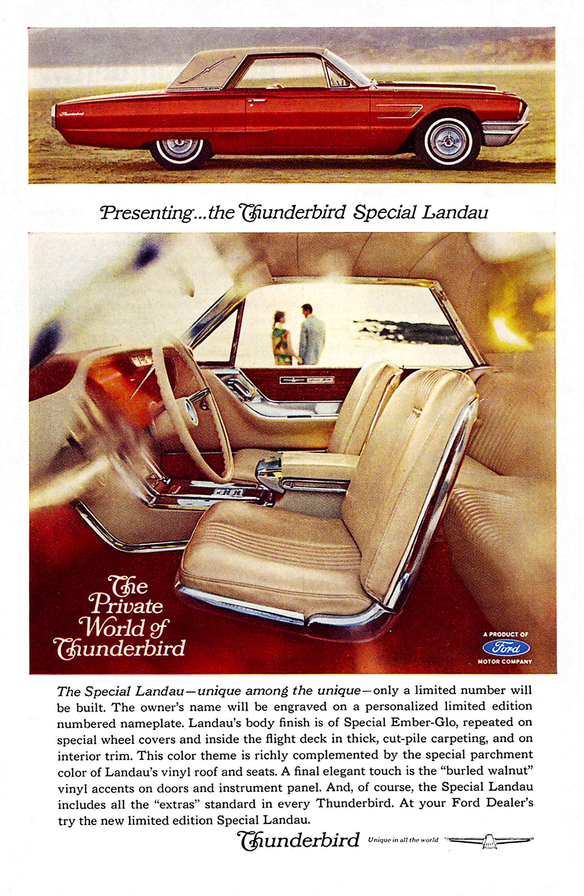 1965 Ford Ad Thunderbird "Presenting the Thunderbird Special Landau"