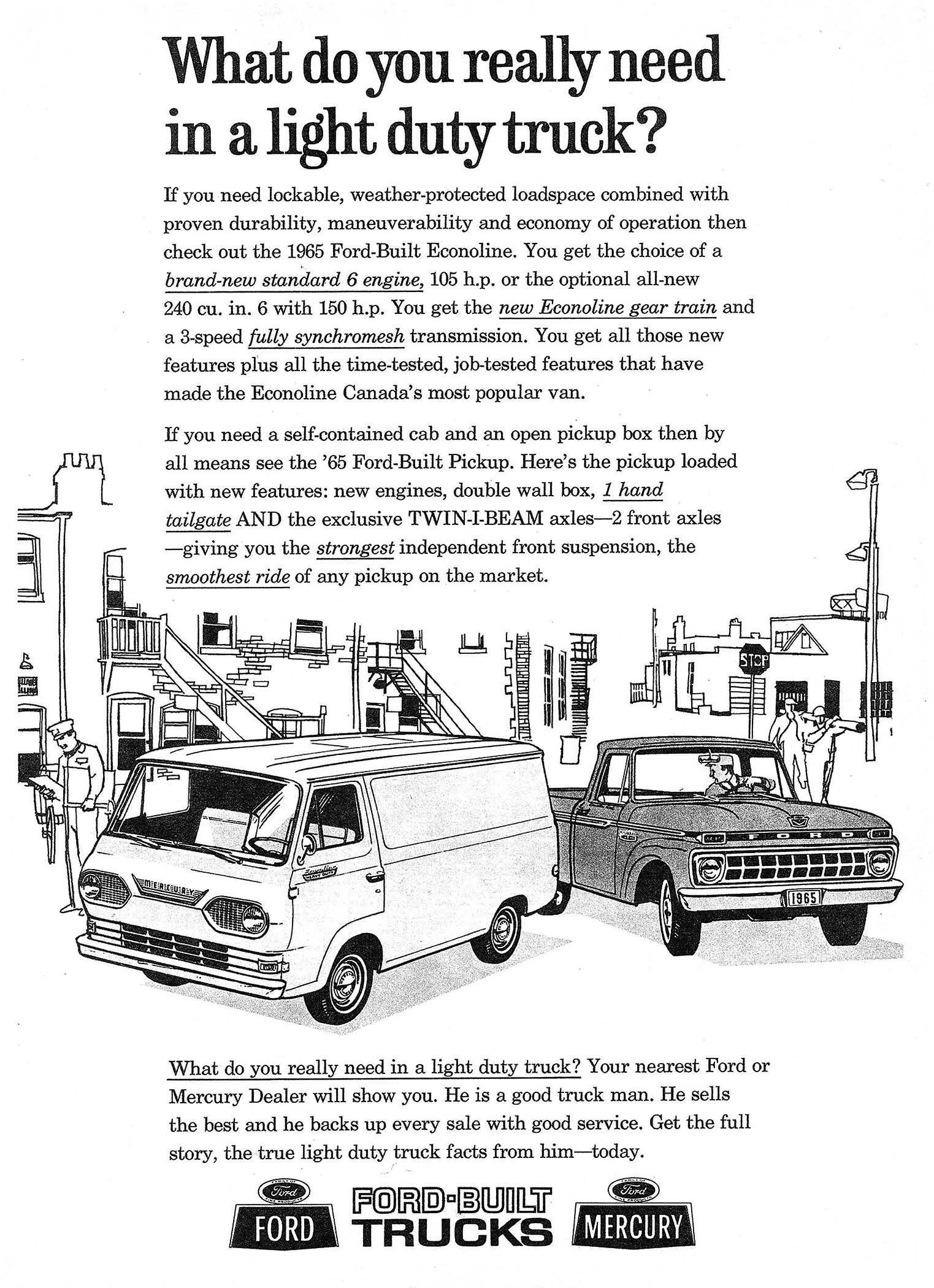 1965 Ford and Mercury Ad Truck "What do you really need...."  (Canada)