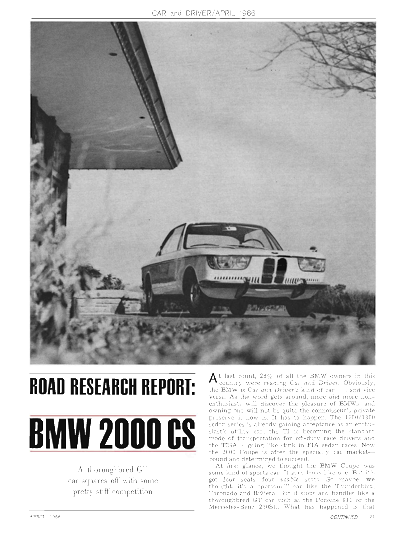 CD April 1966 TEST: BMW 2000 CS