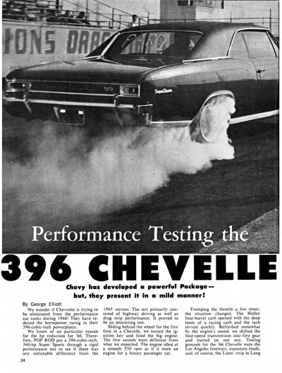 PHR June 1966 Performance Testing the 396 CHEVELLE