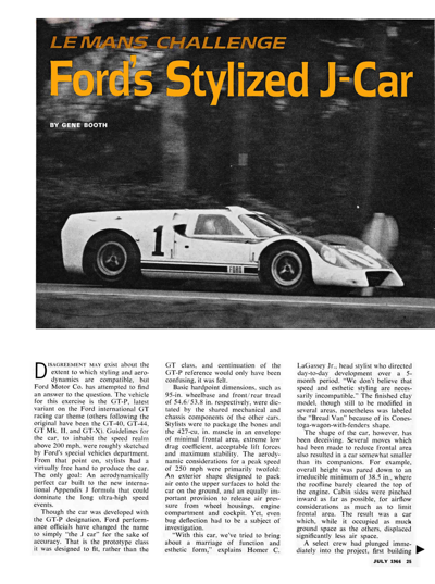 CL July 1966 Le Mana Challenge / Ford's Stylized J-Car