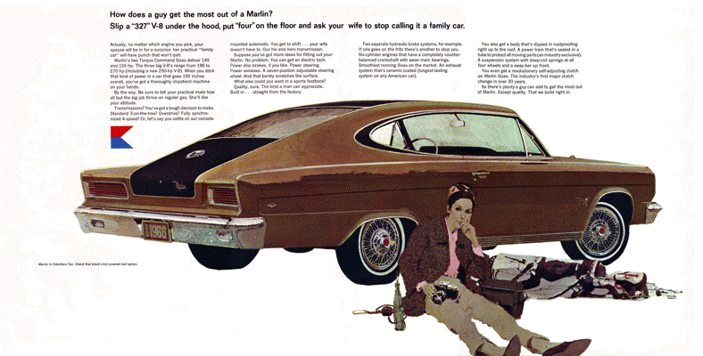 1966 AMC Ad "How does a guy get the most out of a Marlin?"