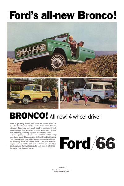 1966 Ford Ad Bronco "Ford's all-new Bronco!"