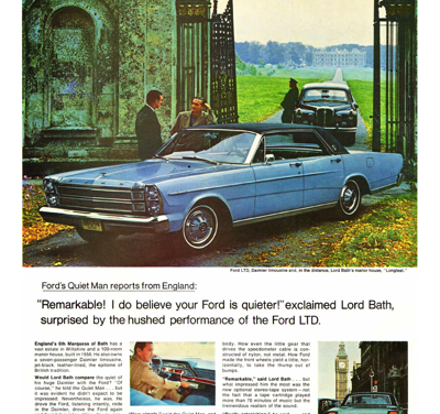 1966 Ford Ad LTD “Remarkable! I do believe your Ford is quieter”