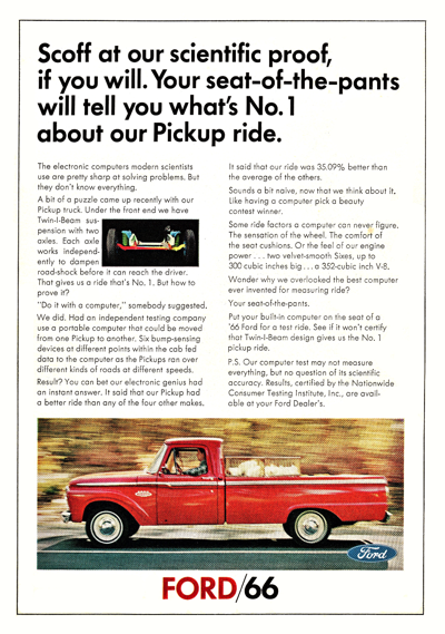 1966 Ford Ad Truck "Scoff at our scientific proof, if you will."