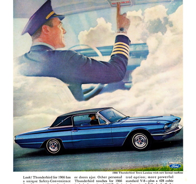 1966 Ford Thunderbird “The Thunderbird Touch: An overhead safety convenience panel”