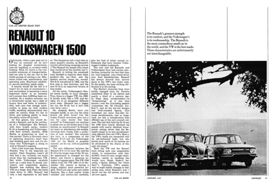 CD January 1967 - Renault 10 Volkswagen 1500