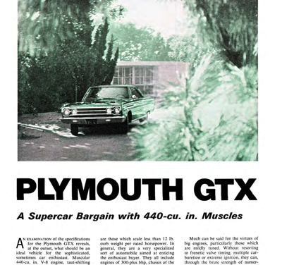 CL March 1967 – Plymouth GTX