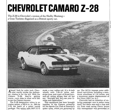 CD March 1967 – Chevrolet Camaro Z-28
