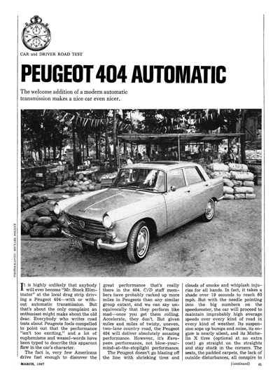 CD March 1967 - Peugeot 404 Automatic