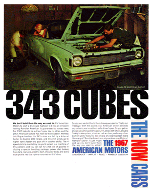 1967 Rambler Rogue 343 Ad "343 cubes"