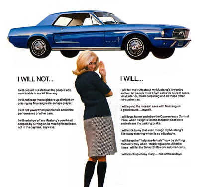 1967 Ford Ad Mustang “Take the Mustang pledge”