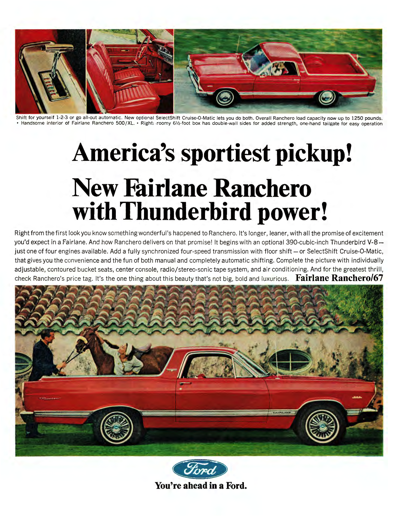 1967 Ford Ad Ranchero "America's sportiest pickup"
