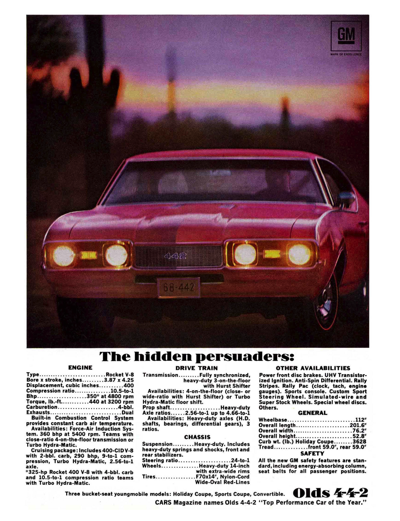 1968 Oldsmobile Ad 442, "Hidden Persuaders"