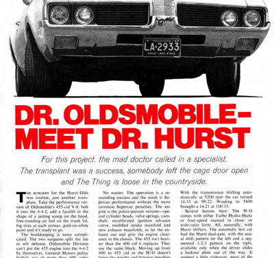 CL July 1969 – DR. OLSMOBILE-MEET DR. HURST