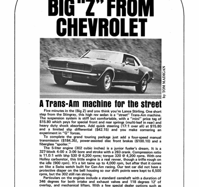 MC September 1969 – THE BIG “Z” FROM CHEVROLET