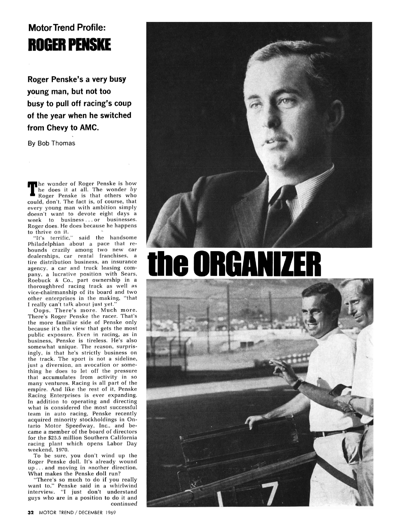 MT December 1969 - ROGER PENSKE the ORGANIZER