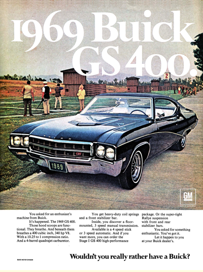 1969 Buick Ad GS 400 "1969 Buick GS 400"