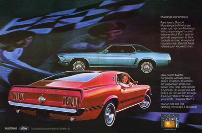 1969 Ford Ad Mustang Mach 1/Grande “Mustangs raw and rare”