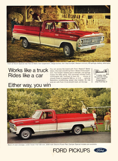 1969 Ford Ad Pickup "Works like a truck, rides like a car"