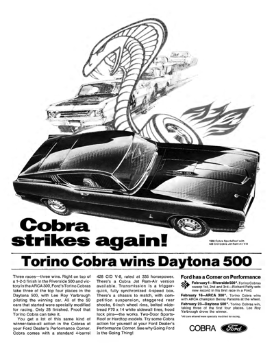 1969 Ford Ad Torino Cobra (Cobra strikes again!"