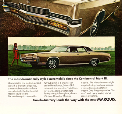 1969 Mercury Ad Marquis  “The most dramatically styled..”