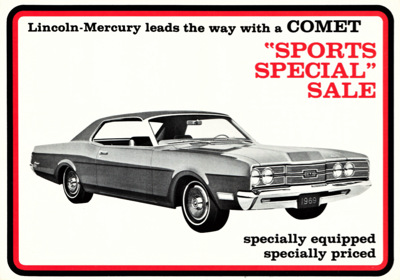 1969 Mercury Ad Comet promotional postcard
