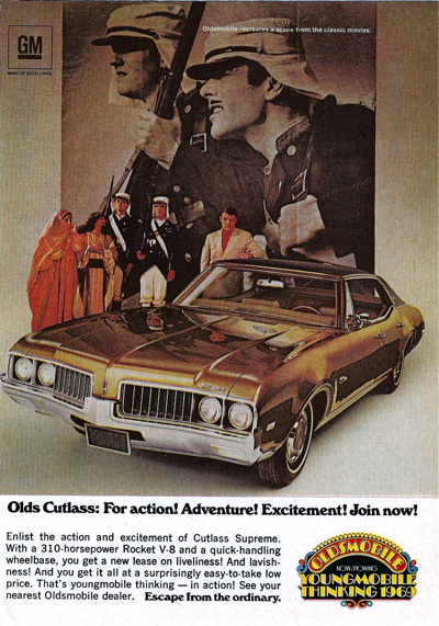 1969 Oldsmobile Ad Cutlass “For Action, Adventure, Excitement”