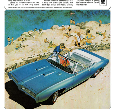 1969 Pontiac Ad GTO Convertible, Crystal Turquoise