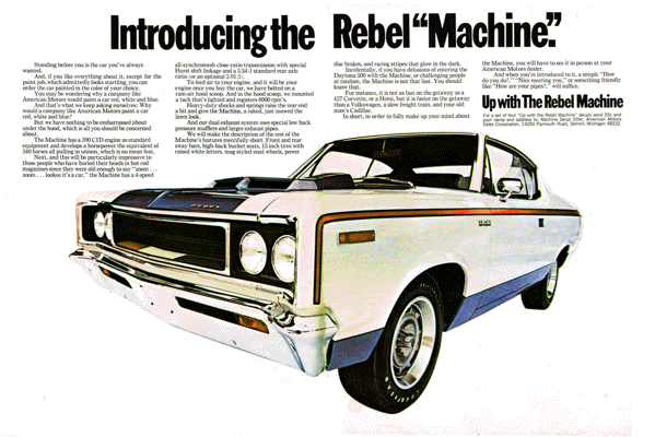 1970 AMC Ad "Introducing the Rebel Machine"