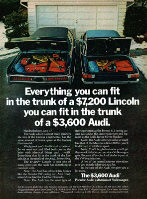 1971 Audi 100 Ad “Everything you