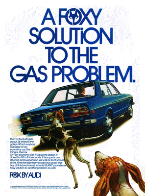 1974 Audi Fox Ad "A foxy solution"