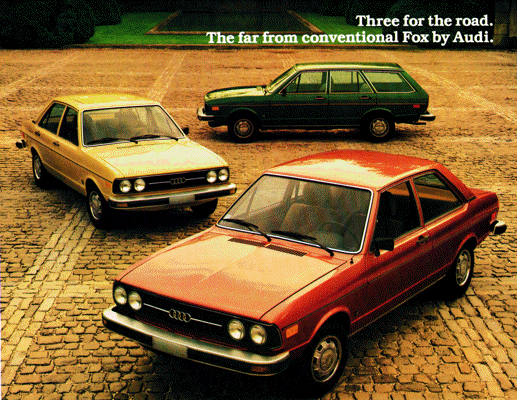 1979 Audi Fox Ad “Three for the road.”
