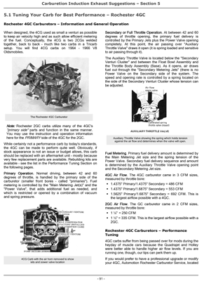 Rochester 4GC Carburetor - from Olds Performance Manual Pgs 91-93