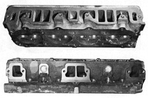 Gen 3 cylinder head. The exhaust ports (shown at the bottom) featured the famous "dog-leg" at the bottom of the port, which increased flow dramatically.